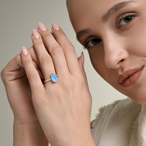 Кольцо из серебра с позолотой