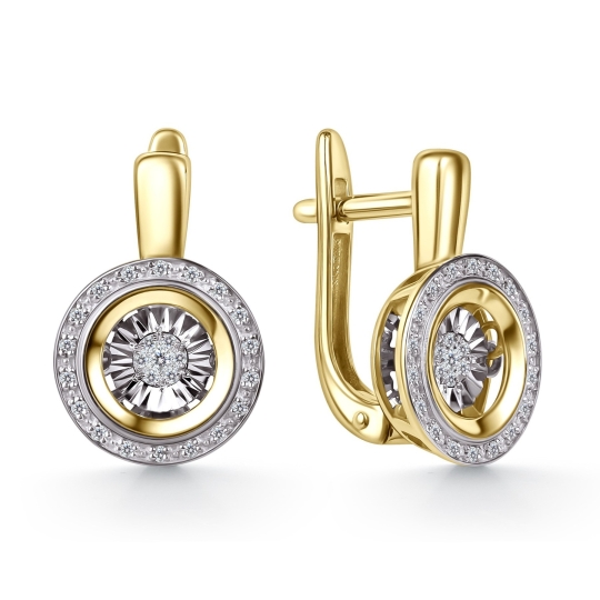 Подвеска из лимонного золота с бриллиантами и "танцующими" бриллиантами