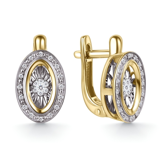 Серьги из золота с фианитами