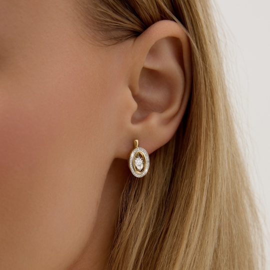 Серьги из золота с фианитами