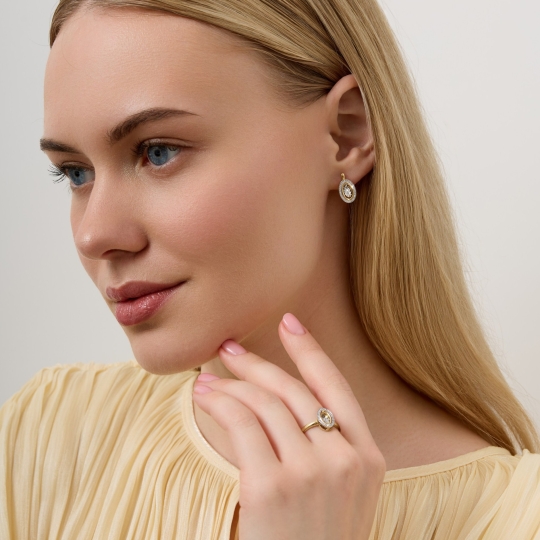 Серьги из золота с фианитами