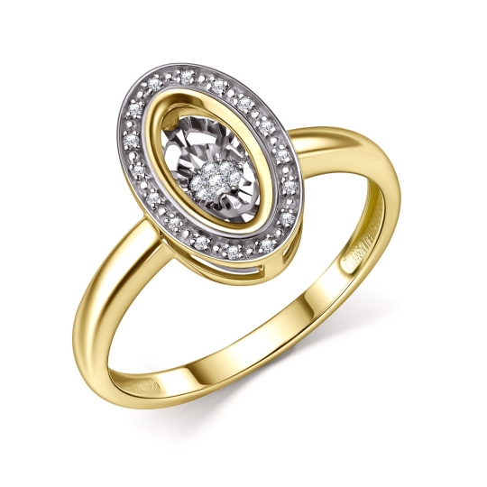 Кольцо из золота с черными фианитами 