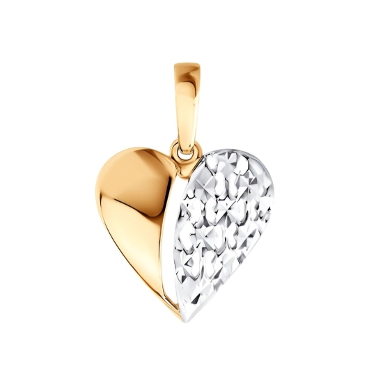 Подвеска из золота с алмазной гранью и бриллиантами