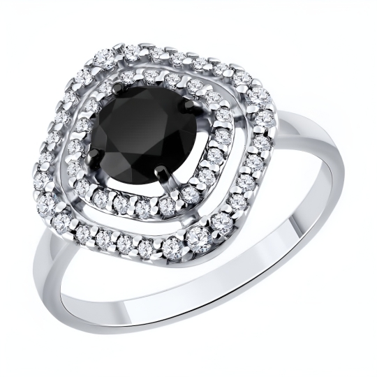 Серьги из серебра с агатами и фианитами