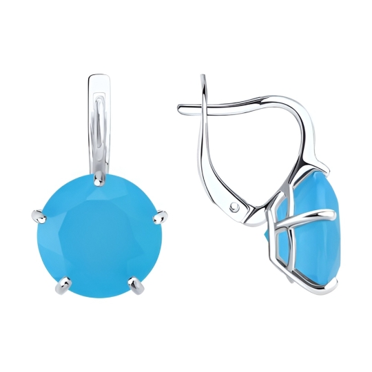 Серьги из серебра с фианитами