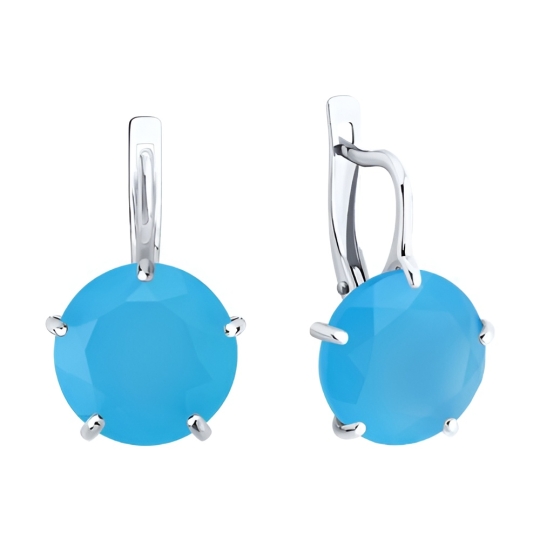 Серьги из серебра с фианитами