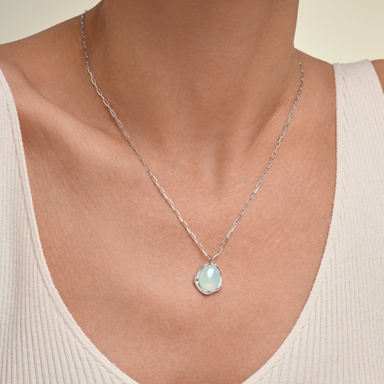 Колье из серебра с эмалью и фианитами