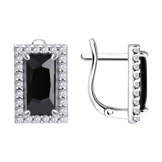 Серьги из серебра с миксом камней