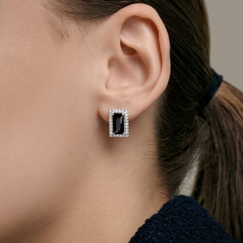 Серьги из серебра с миксом камней