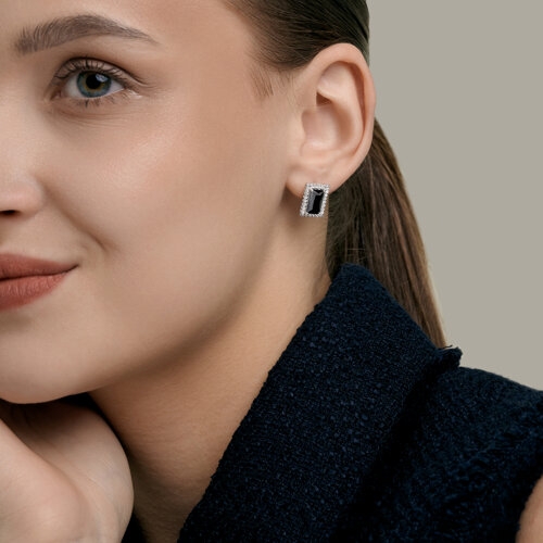 Серьги из серебра с миксом камней