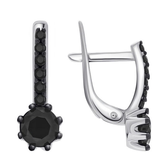 Серьги из серебра с топазами Swiss и фианитами