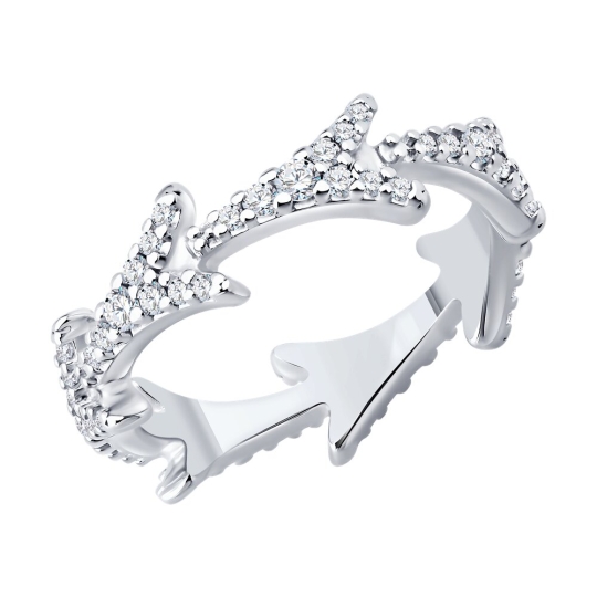 Кольцо из серебра с фианитами