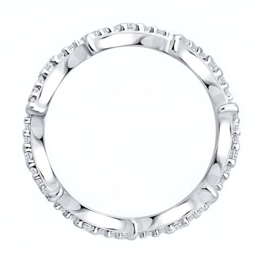 Кольцо из серебра с фианитами