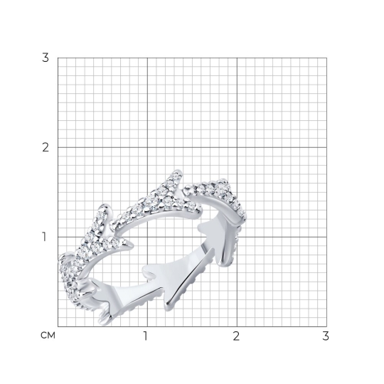Кольцо из серебра с фианитами