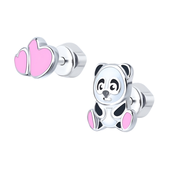 Серьги из серебра с фианитами