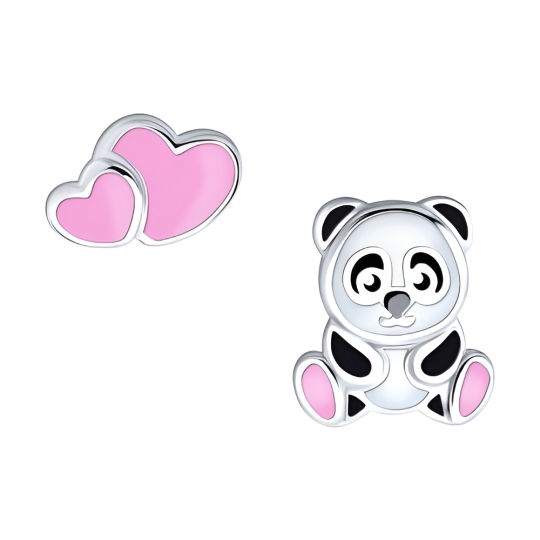 Серьги из серебра с фианитами