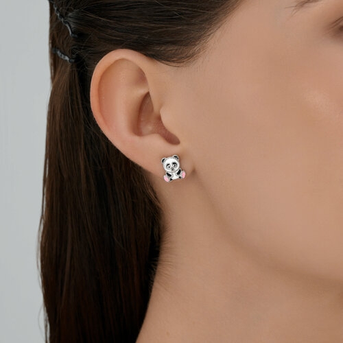 Серьги из серебра с фианитами