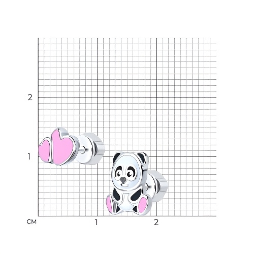 Серьги из серебра с эмалью