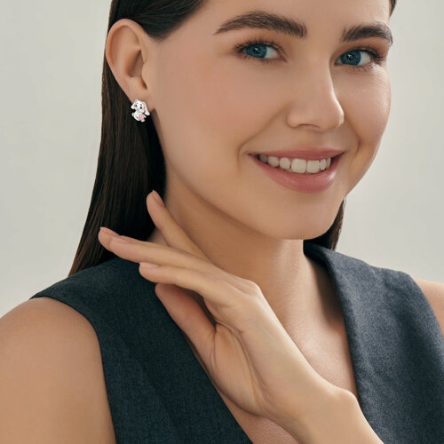 Серьги из серебра с позолотой