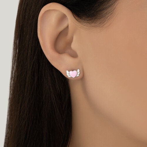 Серьги из серебра с фианитами