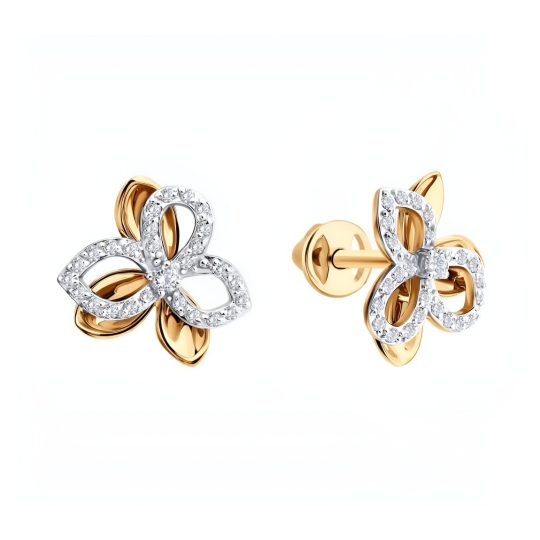 Серьги из золота с фианитами