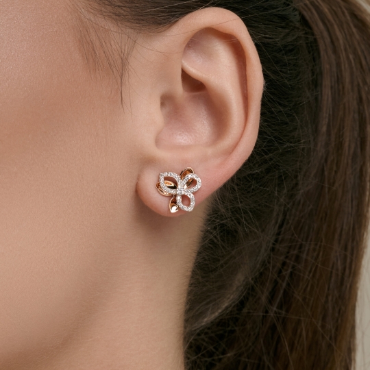 Серьги из золота с фианитами