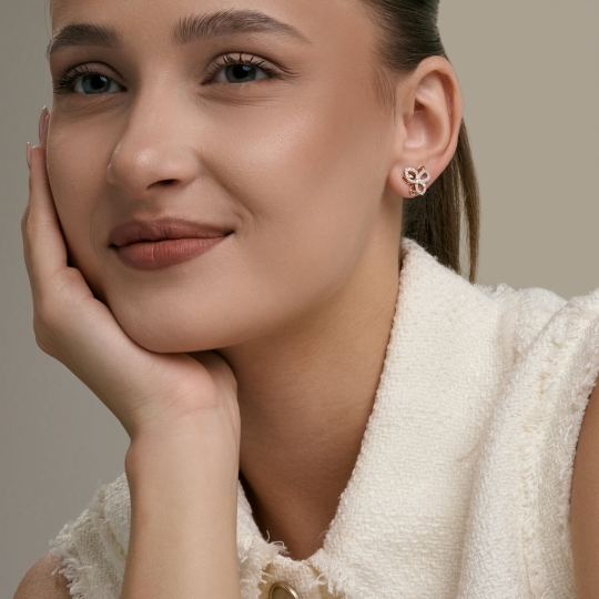 Серьги из золота с фианитами