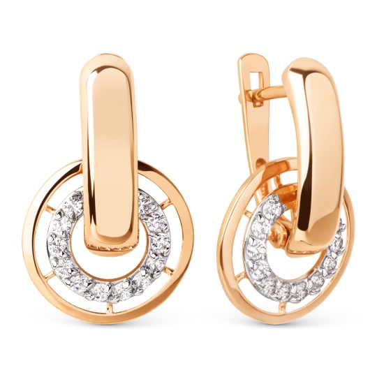 Серьги из золота с агатами и фианитами