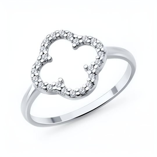 Кольцо из серебра с фианитами "Лев"