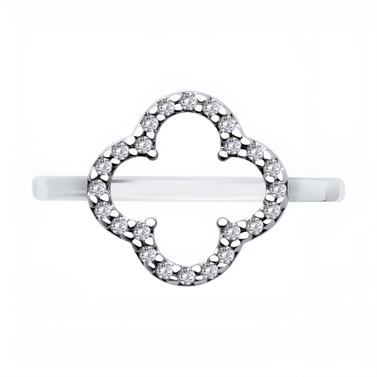 Кольцо из серебра с фианитами "Лев"