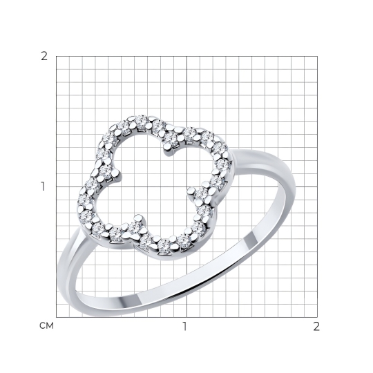 Кольцо из серебра с фианитами "Лев"