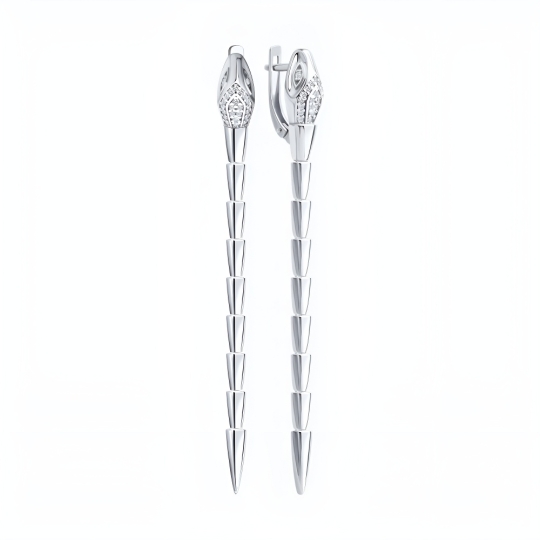 Серьга-кафф из серебра, покрытие Вермель золото 999 пробы