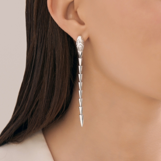 Серьга-кафф из серебра, покрытие Вермель золото 999 пробы