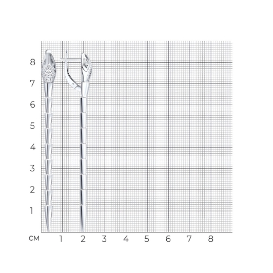 Серьги из серебра с фианитами