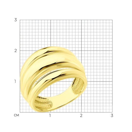 Кольцо из серебра, покрытие Вермель золото 999 пробы