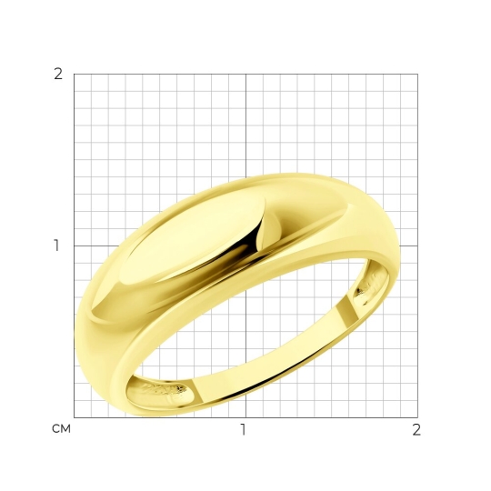 Кольцо из серебра, покрытие Вермель золото 999 пробы