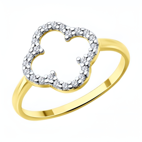 Кольцо из серебра с фианитами