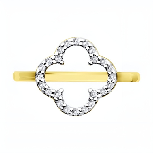 Кольцо из серебра с фианитами