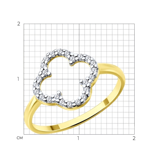 Кольцо из серебра с фианитами