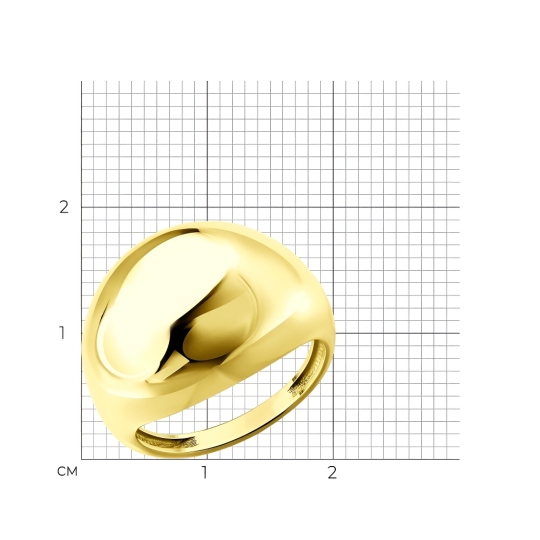 Кольцо из серебра, покрытие Вермель золото 999 пробы