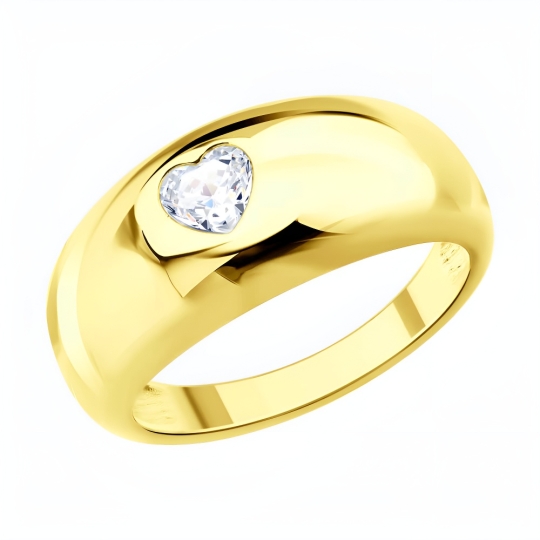 Кольцо из серебра с гранатами и фианитами