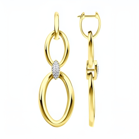 Серьги из серебра с корундами и фианитами