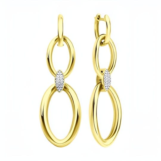 Серьги из серебра с корундами и фианитами