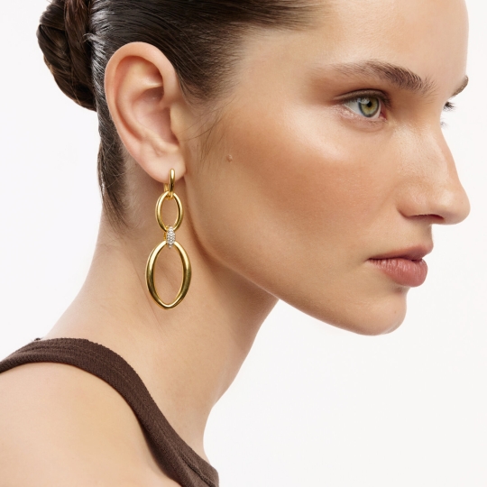 Серьги из серебра с корундами и фианитами