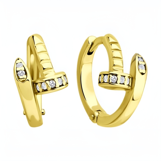 Серьги из серебра с фианитами