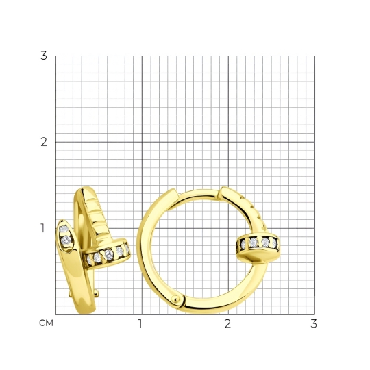 Серьги из серебра с фианитами