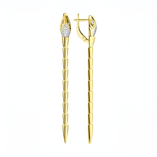 Серьги из серебра с фианитами