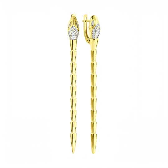 Серьги из серебра с фианитами