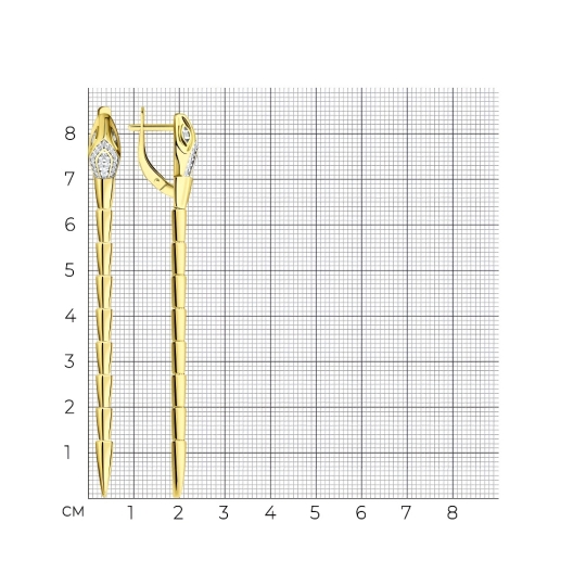 Серьги из серебра с фианитами