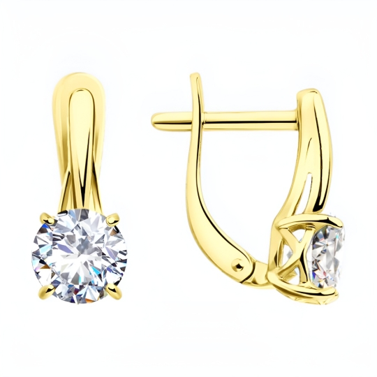 Серьги из серебра с фианитами